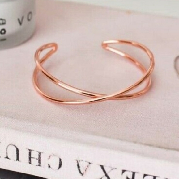 Tribe Alive Rose Gold Criss Cross Cuff - Picture 2 of 4